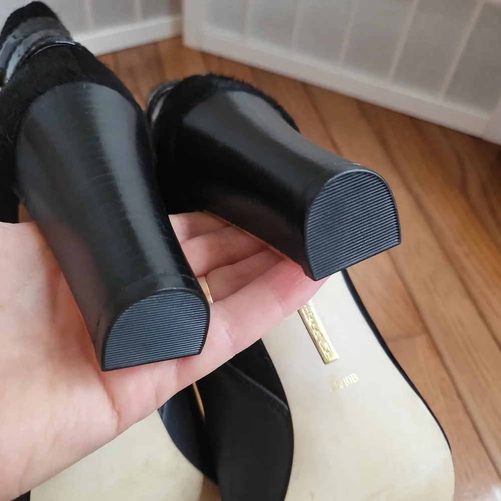 Louise Et Cie Black Leather Ankle Boots NWOT Sz 10 - Picture 12 of 13